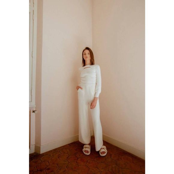 NEW MOLLY BRACKEN soft knitted pants in off-white - Picture 3 of 3